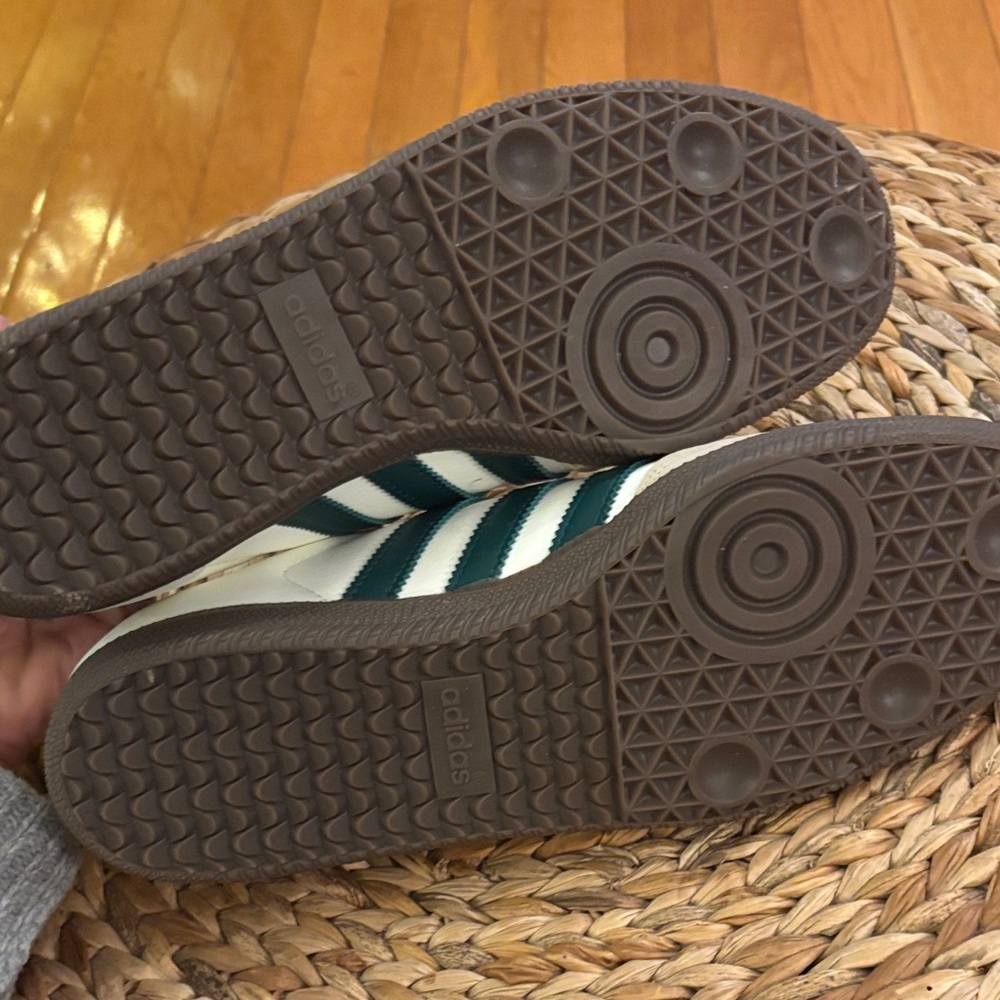 adidas Samba White and Green Athletic Shoes - Picture 10 of 10